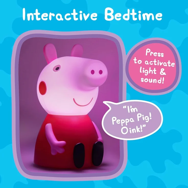 Peppa Pig Paladone Figur Lampe mit Sound - Offiziell lizenziertes Baby-Nachtlicht, Kinderzimmer-Zubehör & Dekor – Bild 5