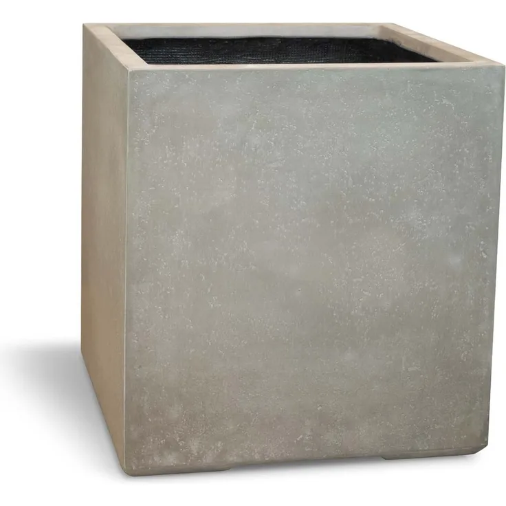 Roccastone würfelförmiger Betonpflanzkübel 50 x 54 cm natur beton