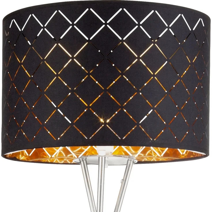 Stehleuchte, Textil, schwarz, gold, 3-Beinig, H 158 cm – Bild 10