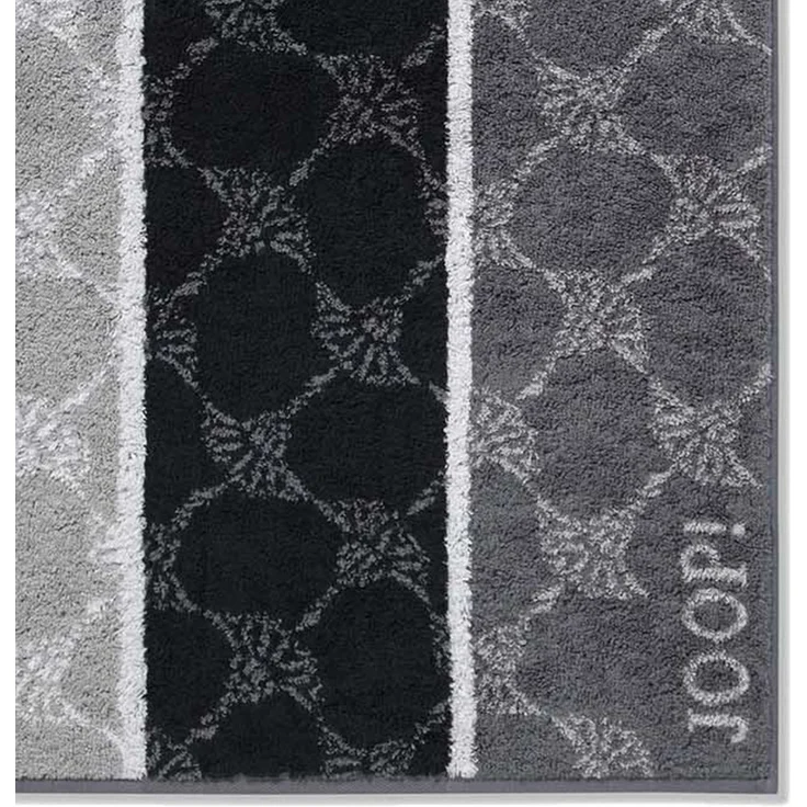 JOOP! Handtuch, 3er Pack - Signature Cornflower Stripes, Walkfrottier Schwarz 50x100cm – Bild 4