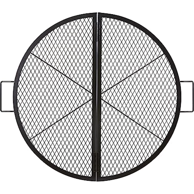 VEVOR X-Marks Feuerstelle Grillrost, Faltbarer runder Grillrost, robuster Stahl Lagerfeuer BBQ Grill Gitter mit Griff und Unterstützung X Draht, 91.4 cm, Schwarz – Bild 2