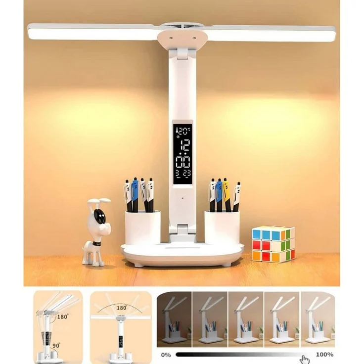 Toomoke LED Schreibtischlampe LED Schreibtischlampe Tischlampe Dimmbar Touch Leselampe 3-Farbige, LED fest integriert, weißes Licht,neutralweißes Licht,warmes Licht, Touch-Steuerung, tragbar, faltbar,Augenschutz, Nachttischlampe – Bild 1