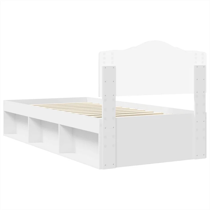 vidaXL Bettrahmen mit Kopfteil Weiß 100 x 200 cm Massives Kiefernholz 3412934 – Bild 8