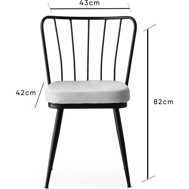 Skye Decor 'Yıldız - 940 V4' Stuhlset (4-teilig), Schwarz, 43 x 82 x 42 cm – Bild 7
