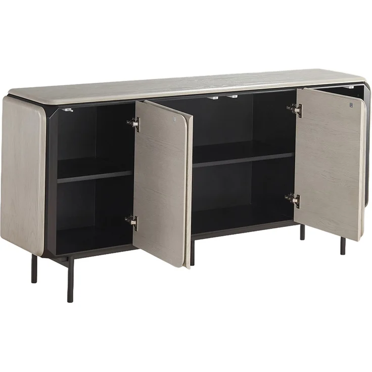KAWOLA Sideboard AVRIL 4 Türen Eiche grau 87 x 40 x 181 cm – Bild 5