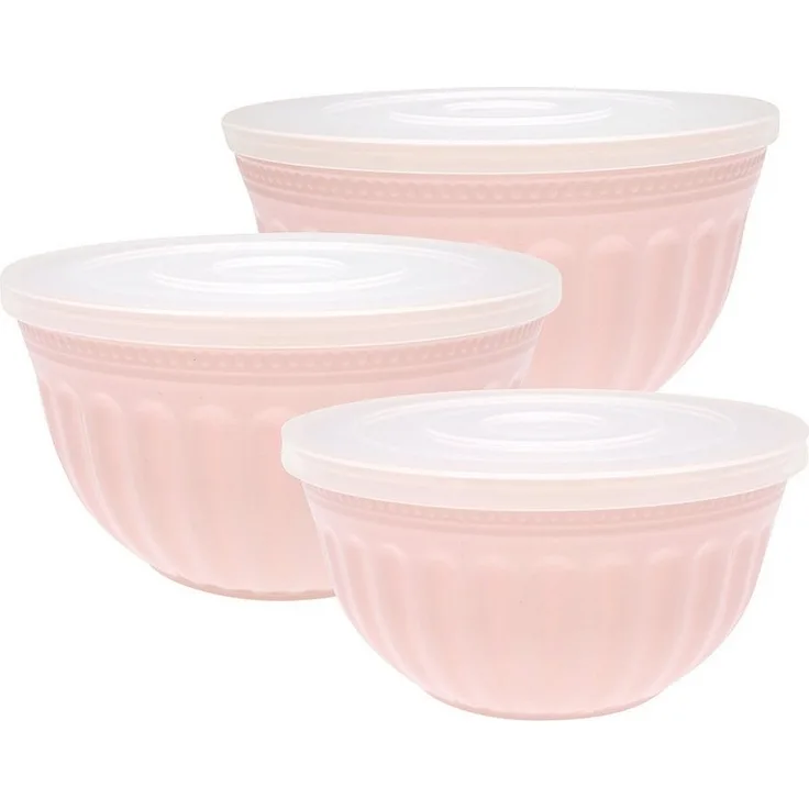 Greengate Schüssel Alice Schüssel mit Deckel pale pink Set3, (Schüsseln & Schalen)