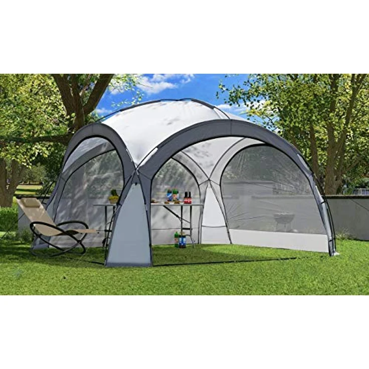 Bc-elec HOPW-LED35G Gartenlaube 3,5x3,5m mit LED-Beleuchtung und Solarpanel, Partyzelt, Gartenpavillon – Bild 3