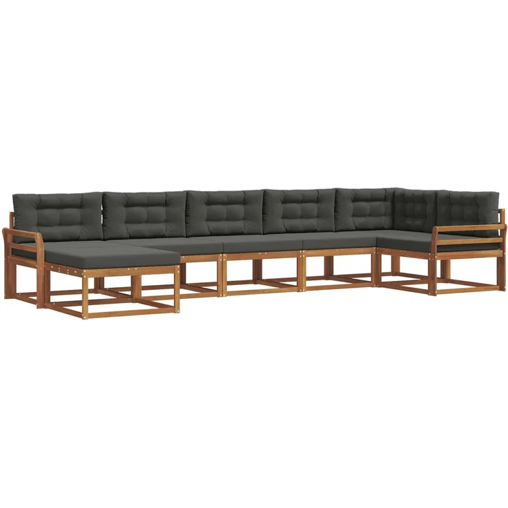 vidaXL Outdoor-Sofagarnitur 7 stk. 7-Sitzer Natur und Anthrazit 3367895 – Bild 2