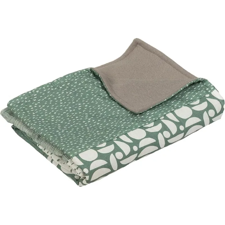 ULLENBOOM ® Babydecke 70x100 cm, Grün (Made in EU) - Aus Baumwolle & flauschigem Fleece (OEKO-TEX Standard), Baby Decke Neugeborenen, ideal als Kinderwagendecke oder Kuscheldecke