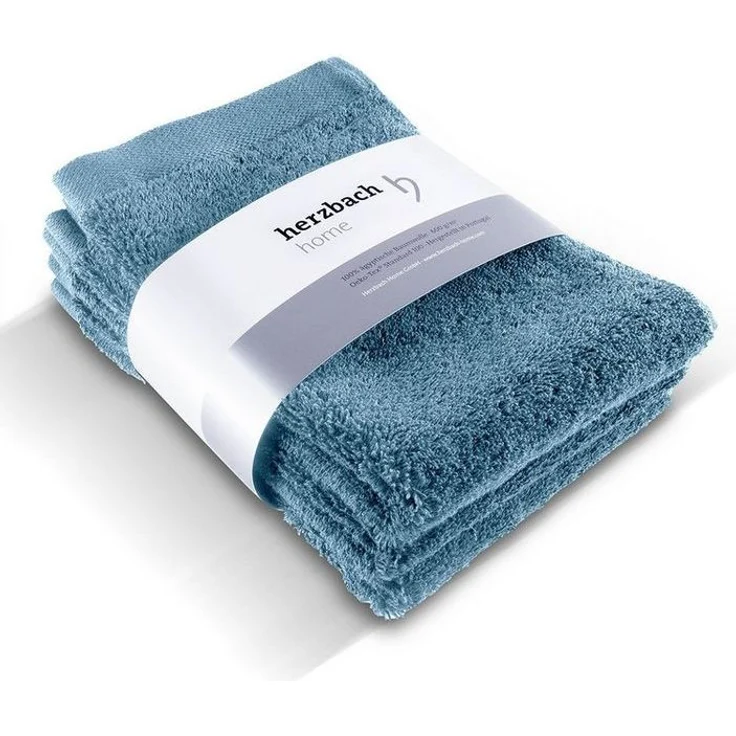 herzbach home Gästehandtücher Pura 30x50 cm, (3-St), 550g/m², Premium-Qualität, 100% Baumwolle, einfarbig – Bild 5