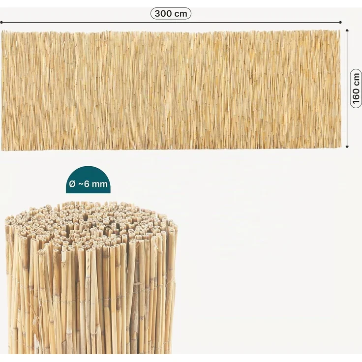 Schilfzaun Abbateggio 160x300 cm [casa. pro] – Bild 3