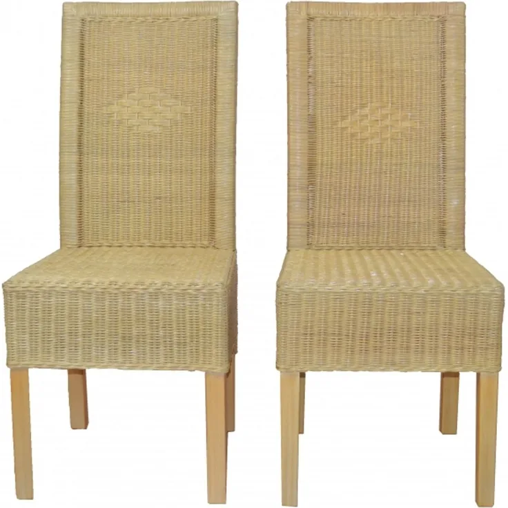 Rattanstuhl im 2er Set "Dieter" beige