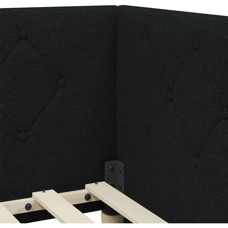 vidaXL Eckbettgestell Schwarz 100 x 200 cm Stoff 3394055 – Bild 9