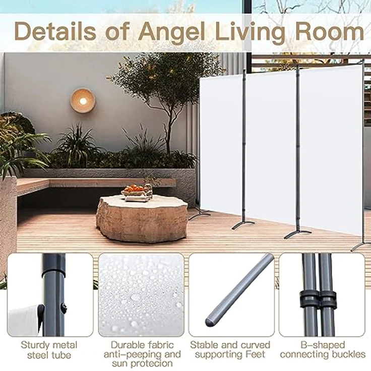 Angel Living Paravent Sichtschutz Balkonsichtschutz Paravent Raumteiler Trennwand (3 St), Garten Paravent 3 teilig, 243(B) x 50(T)x 169(H)cm – Bild 5