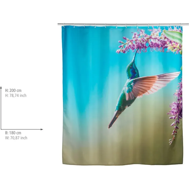WENKO MANAGUA Duschvorhang 180 x 200 cm, Blau/Grün – Bild 2