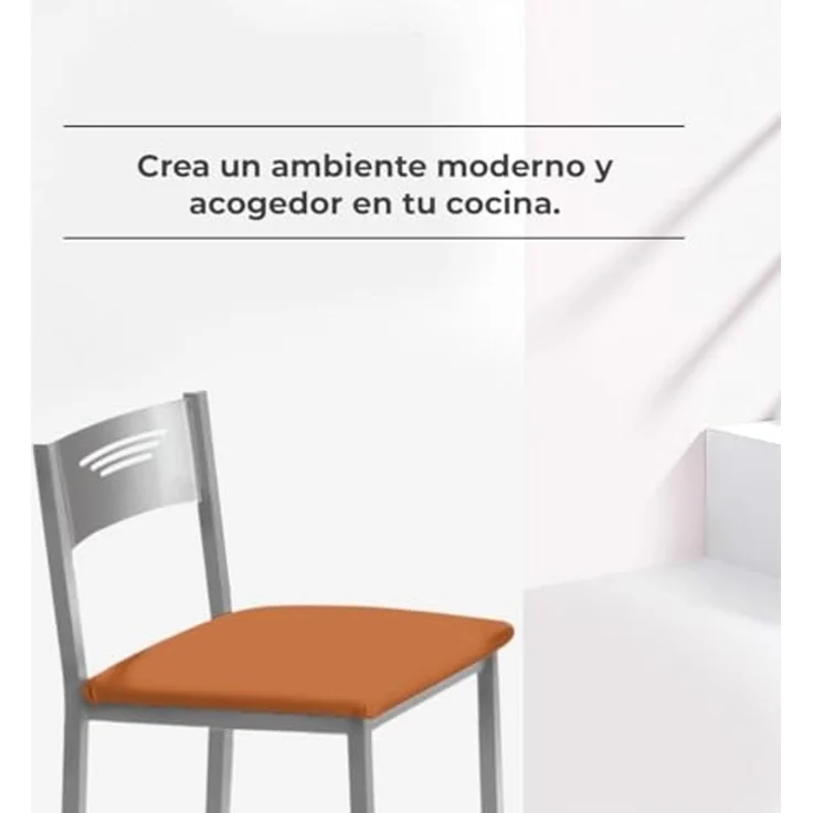 ASTIMESA Zwei Küchenhocker, 60 cm, Kunstleder, Orange (TAB60NA) – Bild 3