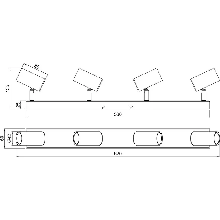 Deckenstrahler TARYN Weiß 4-flammig, Breite 56cm – Bild 6