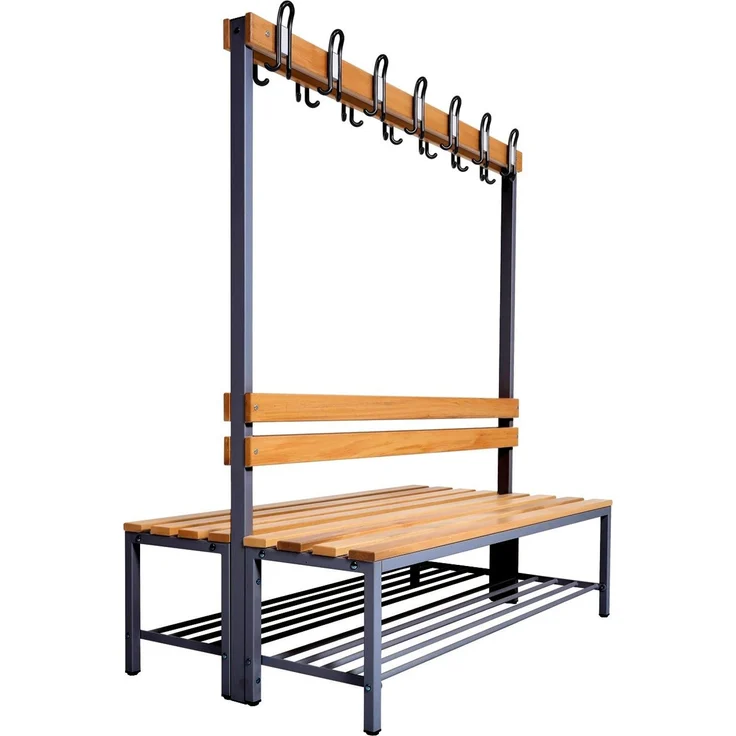 Garderobenbank doppelseitig mit Schuhrost 150 cm anthrazit – Bild 3