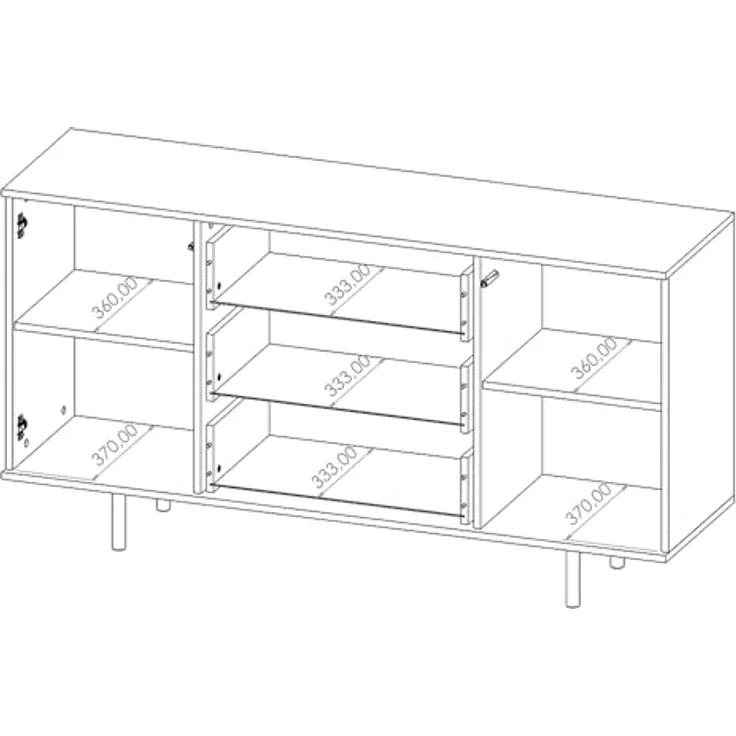 Lomadox Wohnzimmer-Set NADOR-132, (Mega-Spar-Set, 3-St, Couchtisch Lowboard Sideboard), Kaschmir mit goldfarbenen Metallgriffen und -füßen, Front Rillenoptik – Bild 9