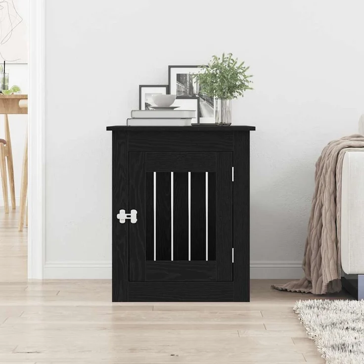 vidaXL Hundebox-Möbel Schwarze Eiche 55 x 75 x 65 cm Holzwerkstoff 862175 – Bild 3