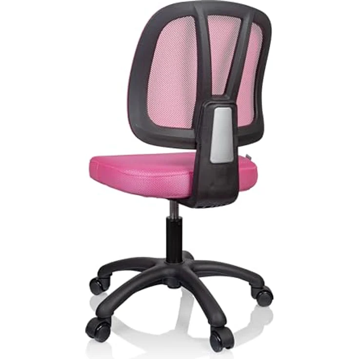 hjh OFFICE 736421 Kinder Schreibtischstuhl Kid YU 200 Netz Drehstuhl mit atmungsaktiver Rückenlehne, Rosa – Bild 9
