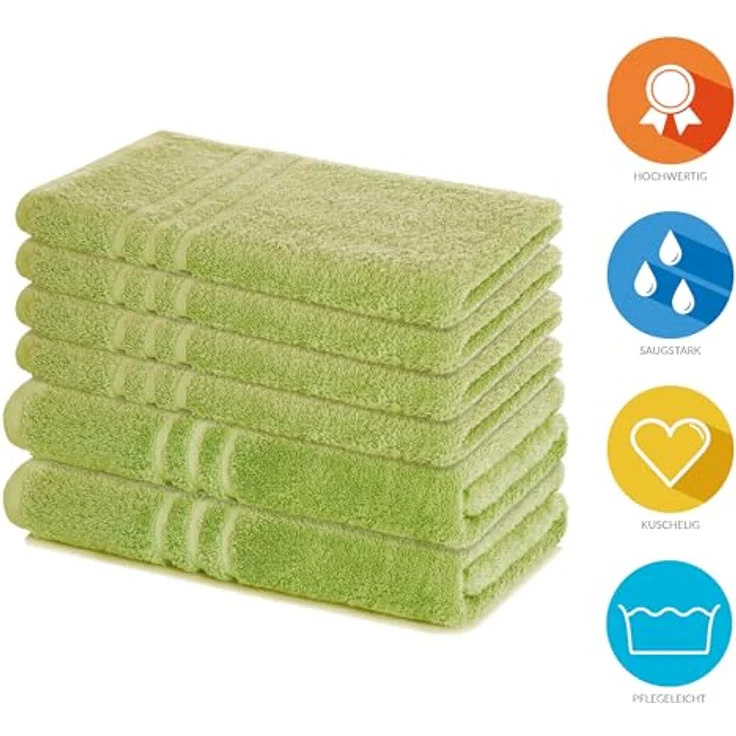 Lavea Handtuch Set Elena, Duschtücher, Handtücher, Gästetücher, Waschhandschuhe, 100% Baumwolle (Set, 6-St), Frottierserie, weich & saugstark, pflegeleicht, 500 g/m² Frottier – Bild 3