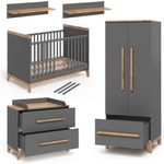 Kinderzimmer-Set Malia Grau/Eiche 4er Set Vitalispa