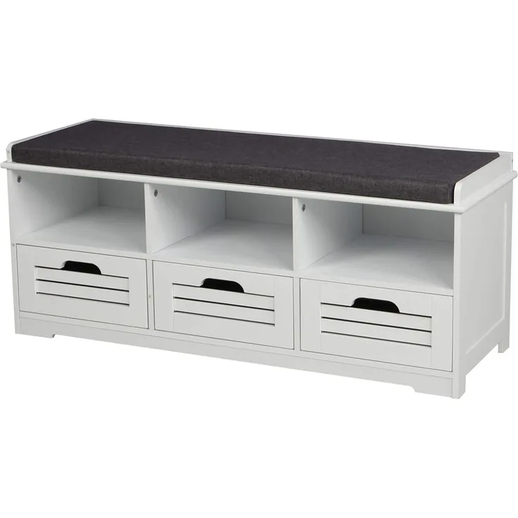 HTI-Line Schuhschrank Schuhbank mit 3 Schubladen Kara (Stück, 1-St, 1 Schuhbank inkl. Sitzkissen) Schuhregal Schuhschrank Sitzbank