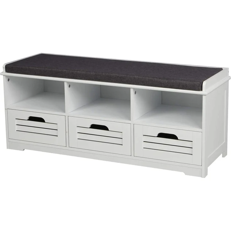 HTI-Line Schuhschrank Schuhbank mit 3 Schubladen Kara (Stück, 1-St, 1 Schuhbank inkl. Sitzkissen) Schuhregal Schuhschrank Sitzbank – Bild 1