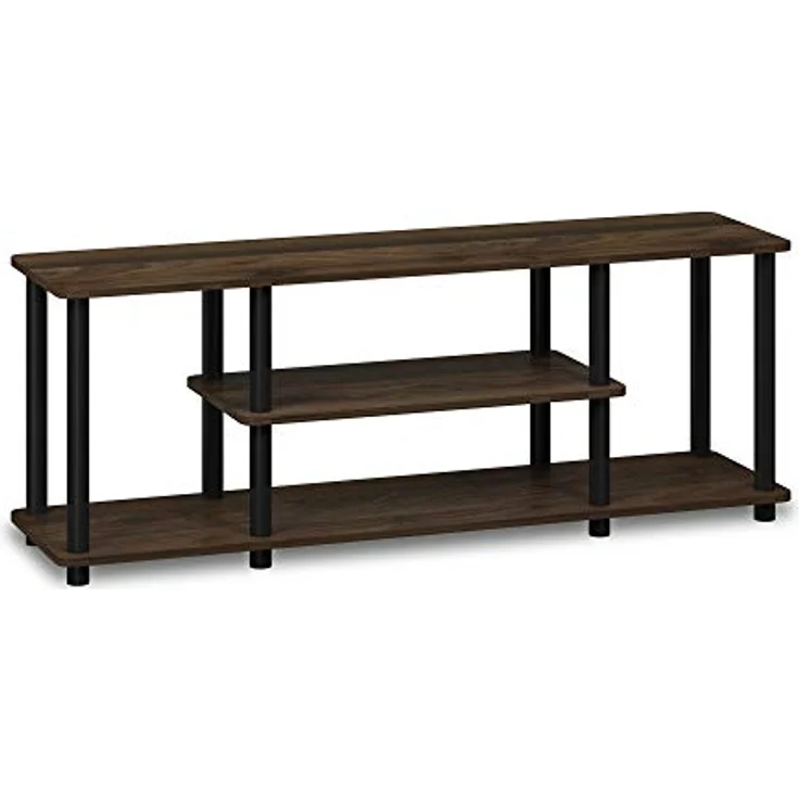 Furinno Entertainment/TV-Regal mit unterschiedlichen Ablageflächen, Columbia Walnut/Schwarz, 29.72 x 111.25 x 41.15 cm – Bild 3