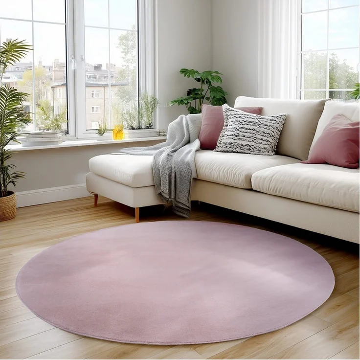 Carpettex Veloursteppich Unicolor - Einfarbig, Rund, Höhe: 11 mm, Perfekt geeignet für Wohnzimmer, Schlafzimmer,Küche,Kinderzimmer – Bild 1