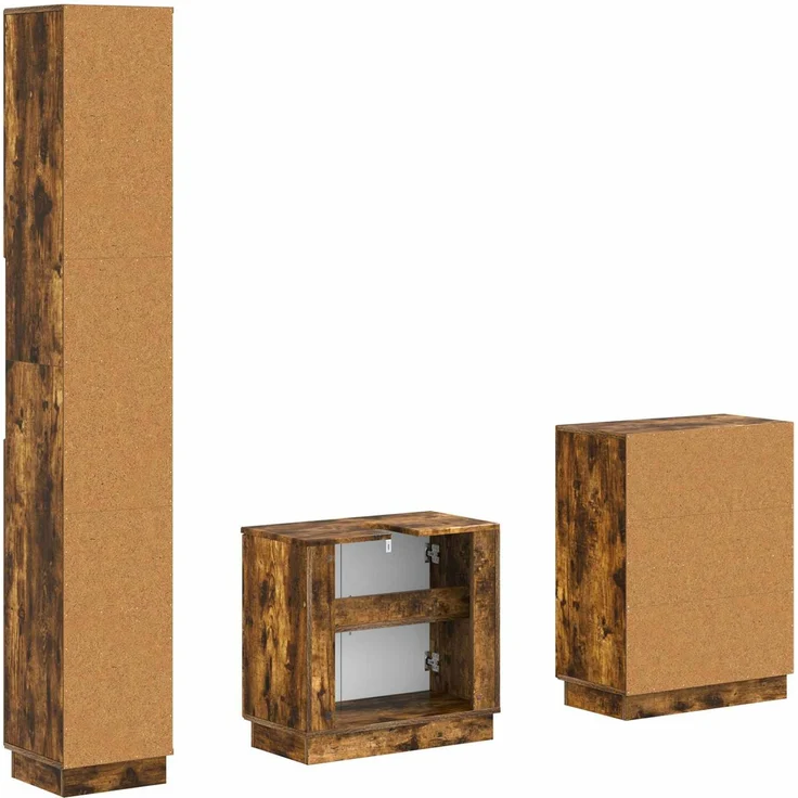 vidaXL 3-teiliges Badezimmer-Schranksystem HOORN Raucheiche 3417473 – Bild 6