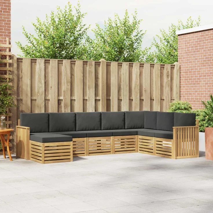 vidaXL Outdoor-Sofagarnitur 8 stk. 8-Sitzer Weiß und Anthrazit 3392312 – Bild 1