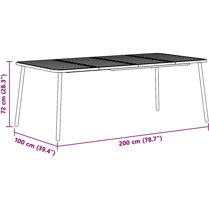 vidaXL Essgruppe 7 stk. Anthrazit 200 x 100 x 72 cm Stahl 3422857 – Bild 9