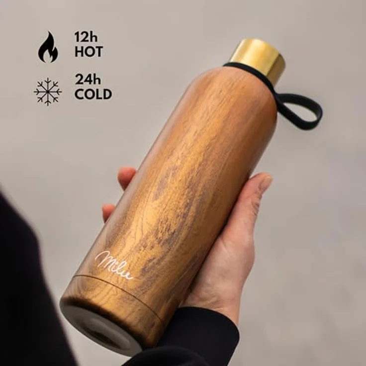 Milu Isolierflasche Isolierflasche aus Edelstahl mit Trageschlaufe, Thermosflasche auslaufsicher – Bild 8