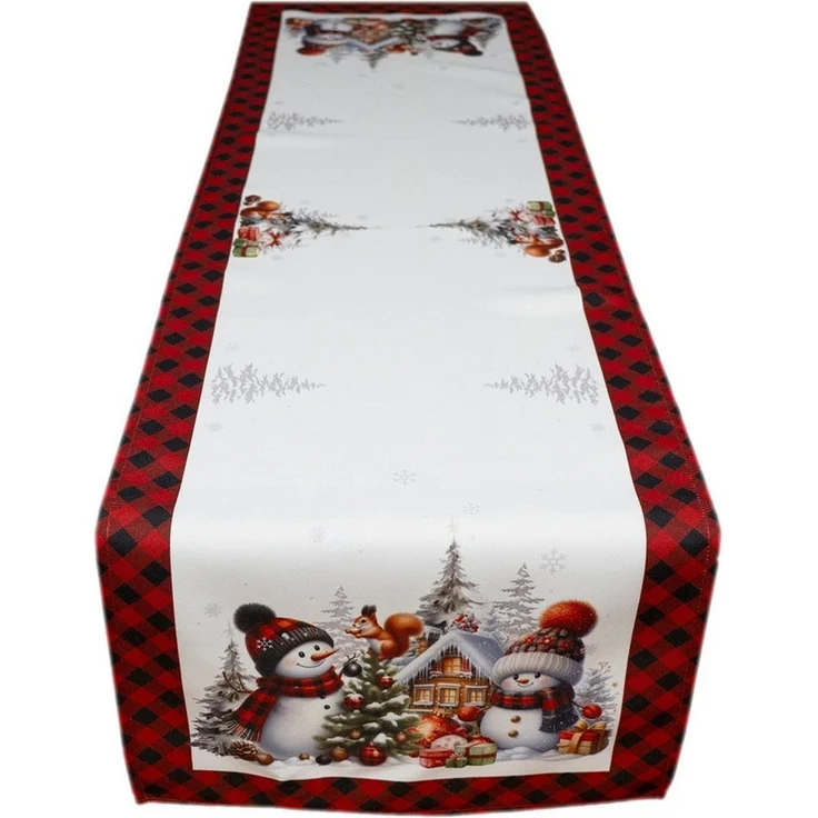 texpot Tischdecke Tischläufer Druck Schneemänner Tischtuch (1-tlg) – Bild 1