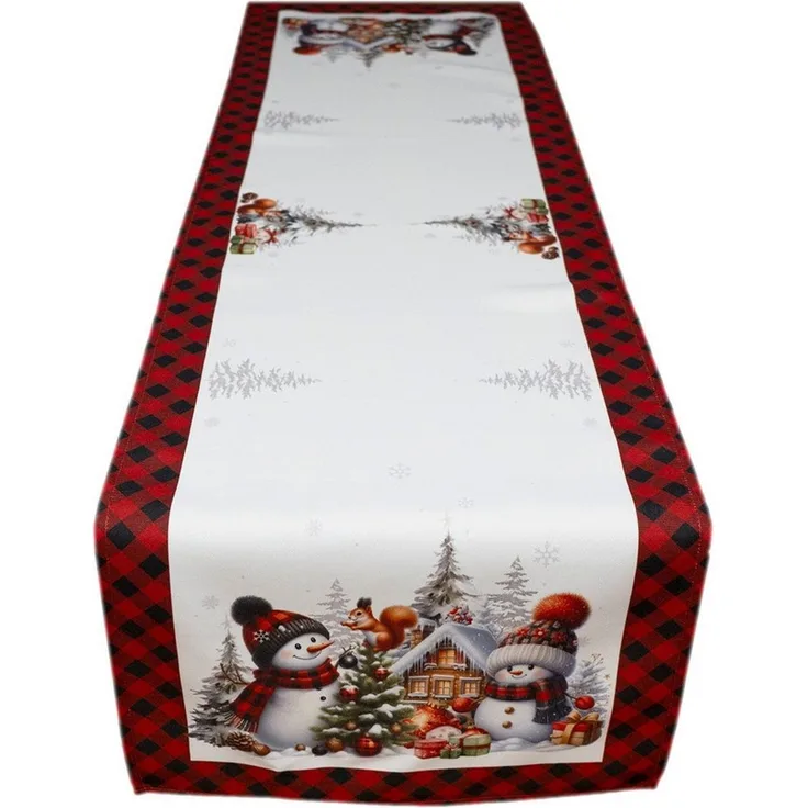 texpot Tischdecke Tischläufer Druck Schneemänner Tischtuch (1-tlg)