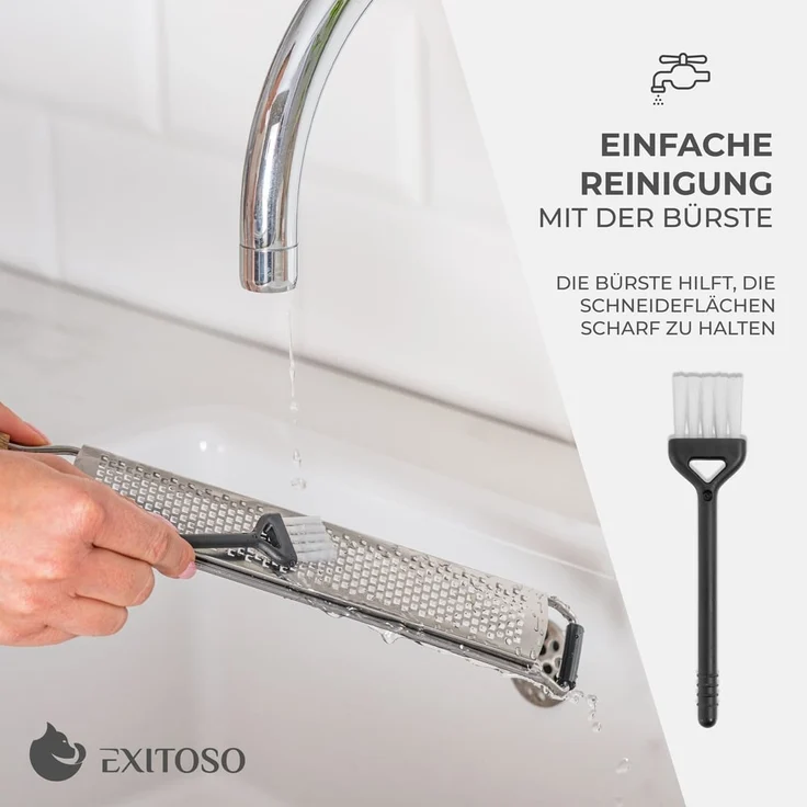 Exitoso Zitruszester Zitronenreibe 2er-Set, Ideal für Ingwer Knoblauch Muskatreibe Zitrusfrüchte, rostfrei – Bild 4