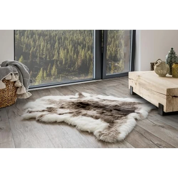 Andiamo Fellteppich Rentier Kunstfell, fellförmig, Höhe: 61 mm, Kunstfell, Hochflor, als Bettvorleger oder Sitzauflage geeignet – Bild 3