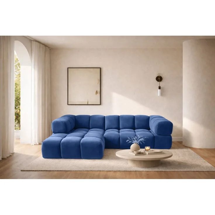 Kaiser Möbel Ecksofa luxuriöses Velours-Sofa im Stoff Bluvel modernes AVERRO, Premium-Velours Bluvel,Weiche abgerundete „Bubble“-Formen