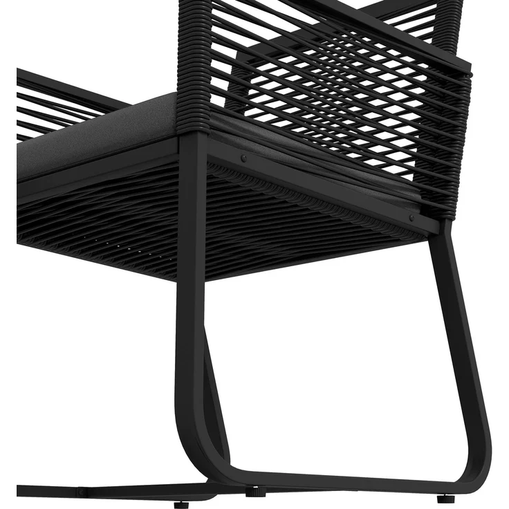 3-teiliges Bistro-Set, Balkon-Set, Terrassen-Set, wetterbeständig, modernes Design, 53 cm x 57 cm x 77 cm, Schwarz + Grau--Schwarz--77x53x57cm--YOUDENOVA – Bild 10