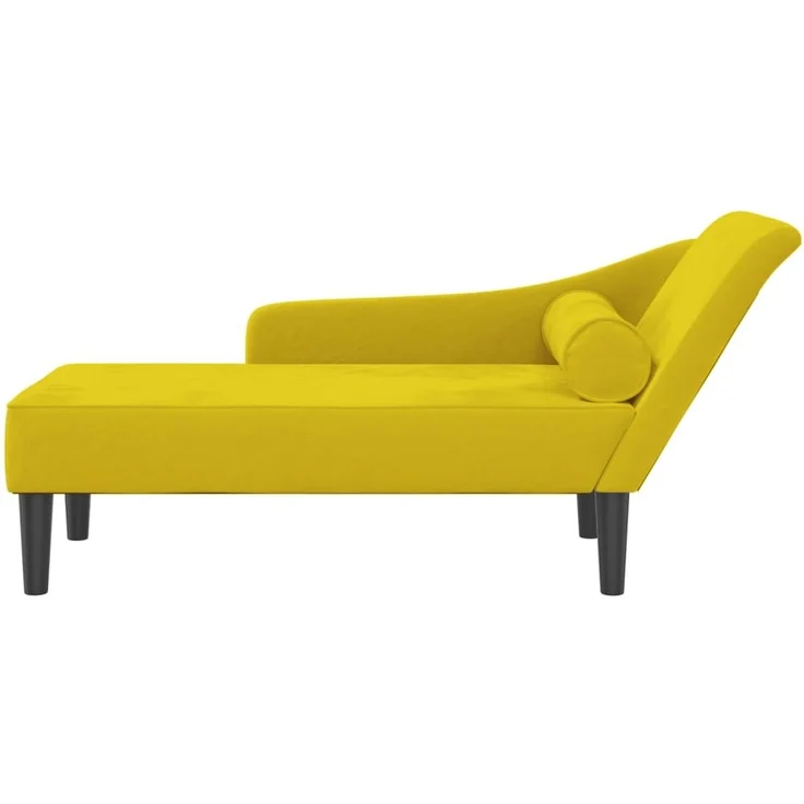 vidaXL Chaiselongue mit Kissen Gelb Samt – Bild 2