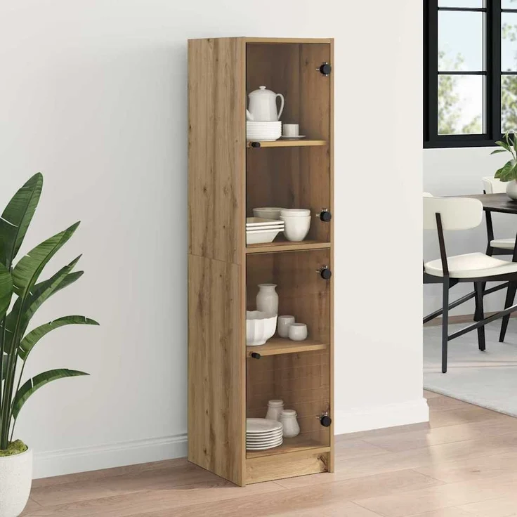 vidaXL Highboard Artisan-Eiche 35 x 37 x 142 cm Holzwerkstoff 882902 – Bild 3