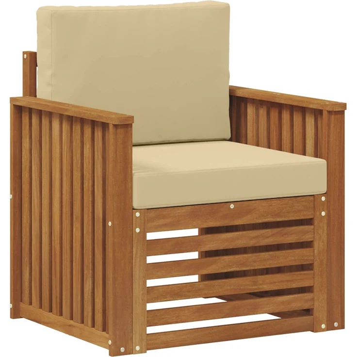 vidaXL Outdoor-Sofagarnitur Natur und Beige Massivholz Akazie 3436353 – Bild 2