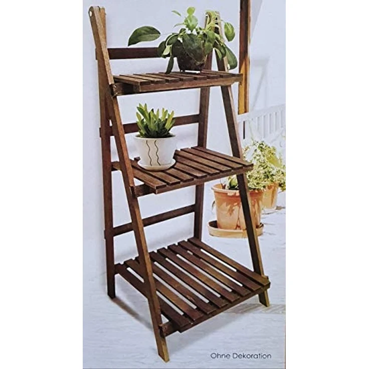 sesua Pflanzentreppe Pflanztreppe Holz klappbar 3 Ebenen 99,5 cm Blumentreppe Blumenleiter (1 St) – Bild 1