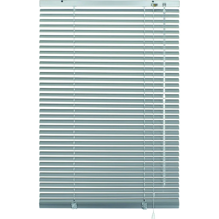 GARDINIA Alu-Jalousie, Sicht-, Licht- und Blendschutz, Wand- und Deckenmontage, Alle Montage-Teile inklusive, Aluminium-Jalousie, Silber, 80x140 cm (BxH)
