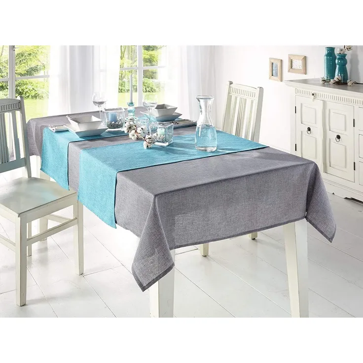Tafeldecke "Melange" in grau, 135x240 cm, Tischdecke