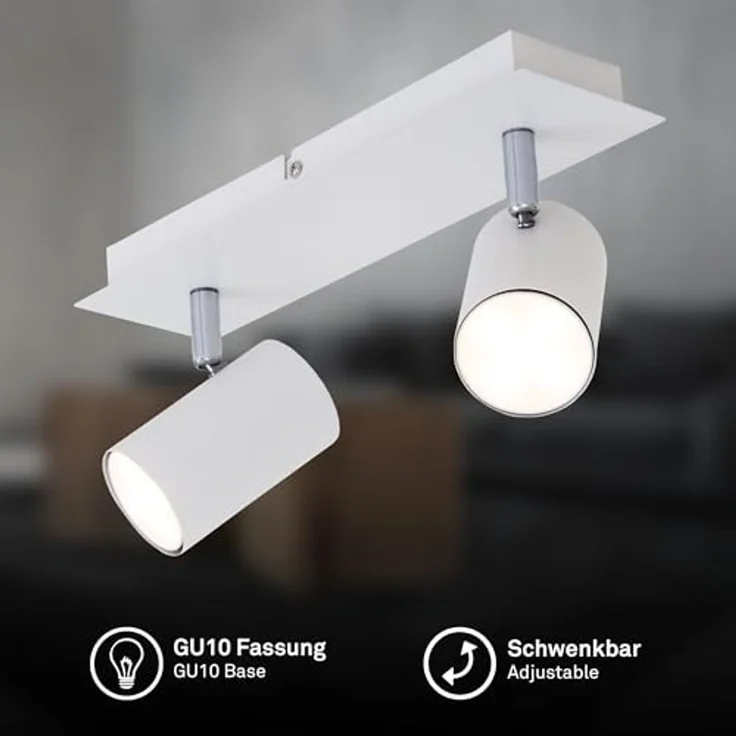 Briloner Leuchten LED Deckenspots 2857025 Run, ohne Leuchtmittel, Warmweiß, Deckenlampe, 29x8x12,3, max. 40W, GU10, Wohnzimmer, Flur – Bild 2