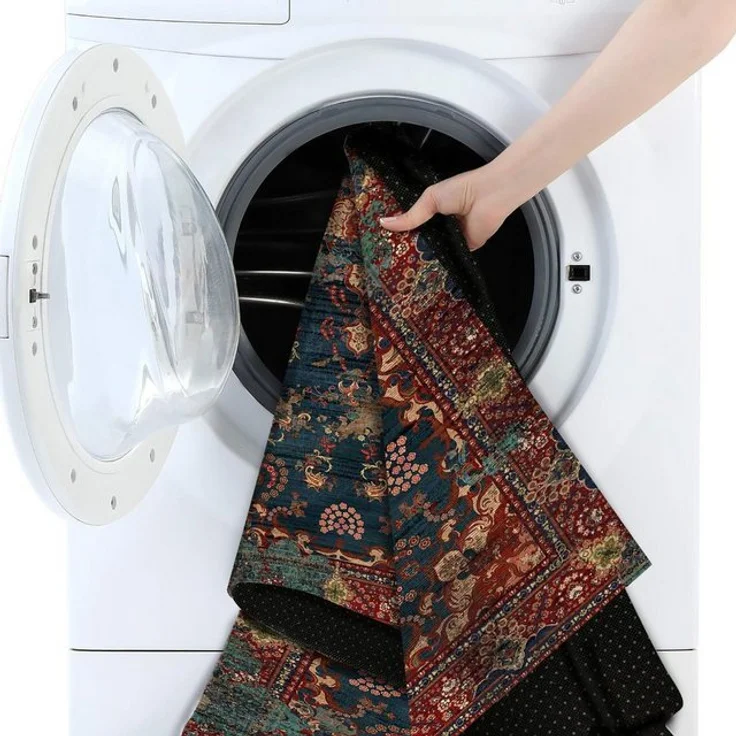 Bamyum Teppich Kinvevart Teppich mit ChenilleDruck, Waschbarer Antibakteriell Teppich, Einzelstück – Bild 4