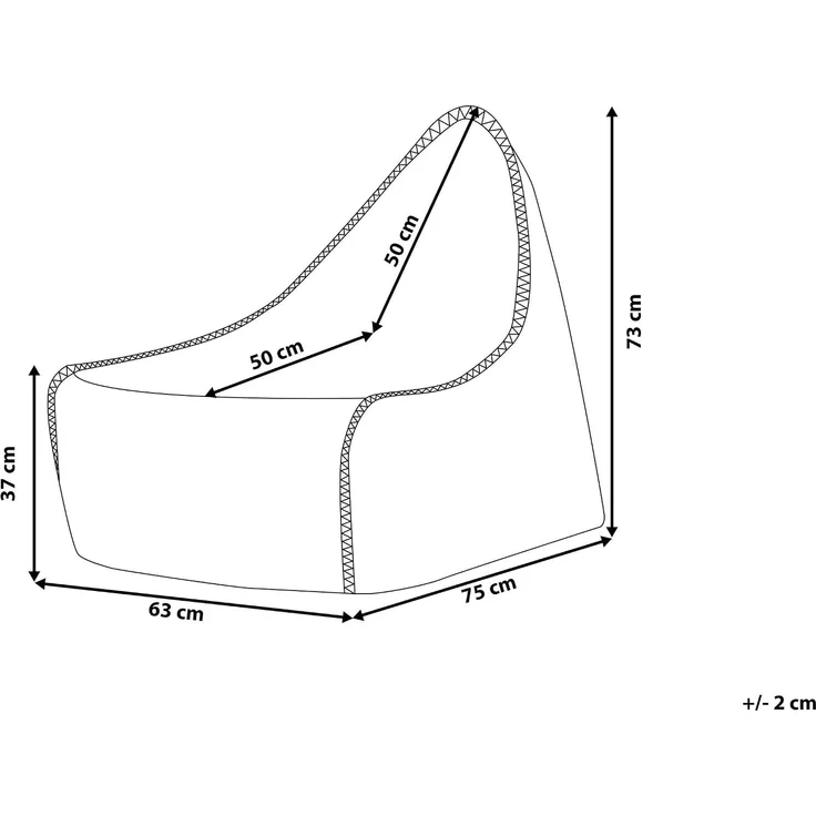 Sitzsackbezug DROP 63 cm 75 cm Braun – Bild 3